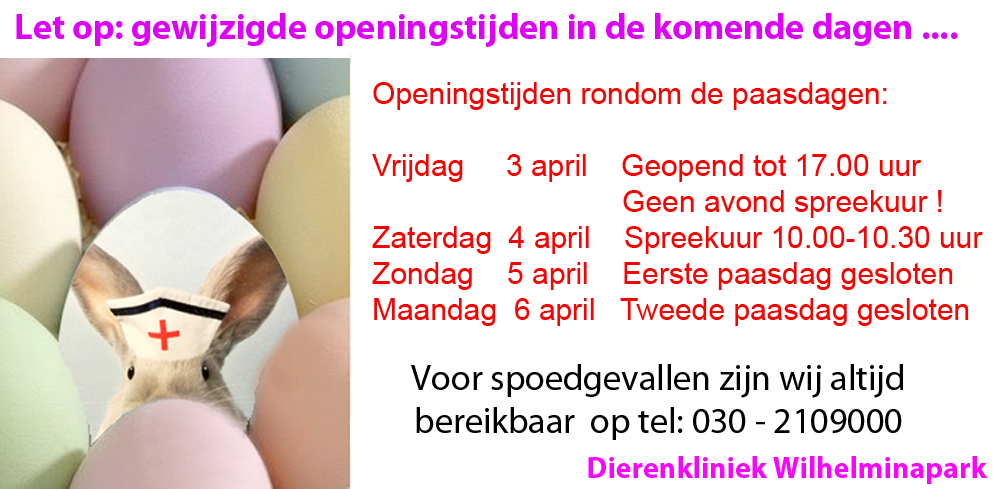 Openingstijden rondom de paasdagen
